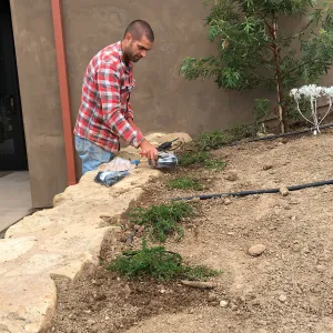 Wes Franken planting conservation bed at the Pritzlaff Conservation Center