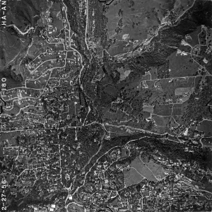 Aerial photograph of SBBG and vicinity