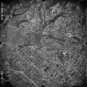Aerial photograph of SBBG and vicinity