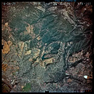 Aerial photograph of SBBG and vicinity