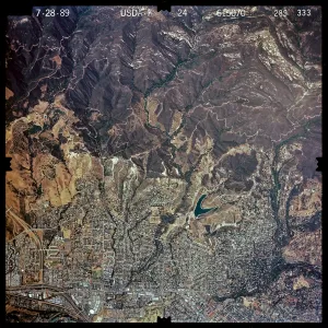 Aerial photograph of SBBG and vicinity