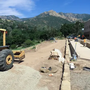 Construction at Conservation Center, west garden