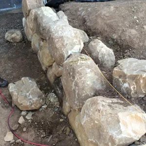 Planter wall construction at the Pritzlaff Conservation Center