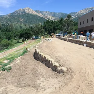 Construction at Conservation Center, west garden