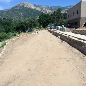 Construction at Conservation Center, west garden