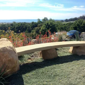 Victor Schaff garden, stone bench