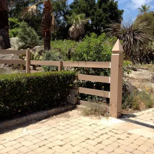 Courtyard fencepost