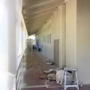 West side painting project, east side of North Wing