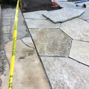 New flagstone installation in Courtyard