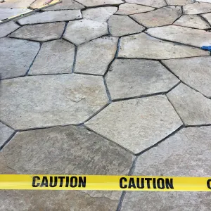 New flagstone installation in Courtyard