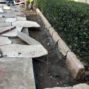 New flagstone installation in Courtyard