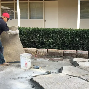 New flagstone installation in Courtyard