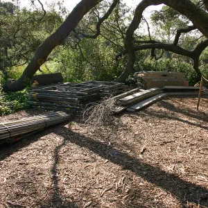 Toad Hall Construction, scaffolding stored at Meadow Oaks