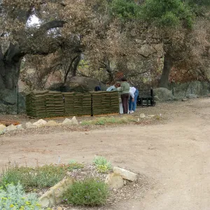 Construction of Herb Parker's â€˜Haven' labyrinth, sod for roof
