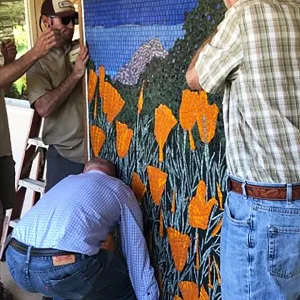 Installation of â€œAfter the Rainsâ€ mosaic by Patti Jacquemain