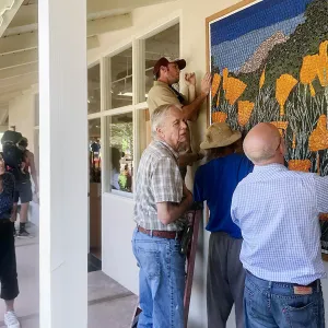 Installation of â€œAfter the Rainsâ€ mosaic by Patti Jacquemain