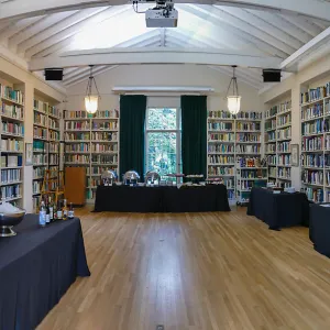 2019 Fall Plant Sale Preview Party setup in the Library