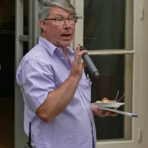 2019 Fall Plant Sale Preview Party, Bruce Reed describing exceptional plants available this year.