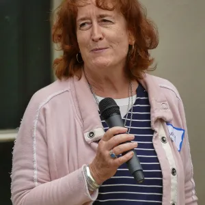 2019 Fall Plant Sale Preview Party, Betsy Collins commenting on her imminent retirement.