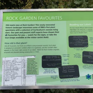 Royal Botanic Garden, Ontario, Canada, Rock Garden information sign