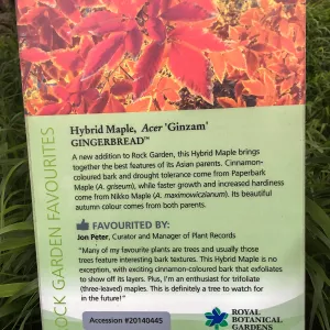 Royal Botanic Garden, Ontario, Canada, information sign