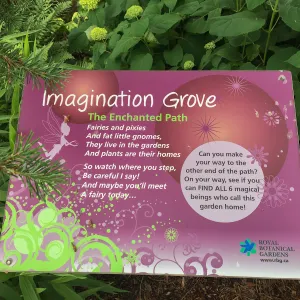 Royal Botanic Garden, Ontario, Canada, Imagination Grove signage
