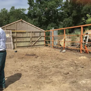Repair of Garden Growers Lath House, looking towards northwest corner