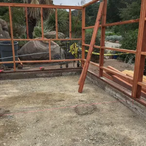 Repair of Garden Growers Lath House, looking towards northeast corner