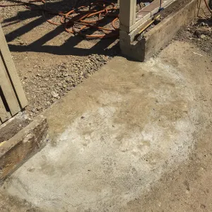 Lath house reconstruction, location of removed step