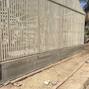 Lath house reconstruction, east wall