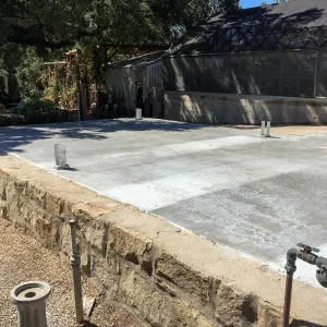 New Patio shade structure tie-downs
