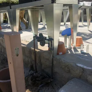 New Tables, location of gas shutoff before its relocation, Garden Growers Nursery