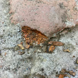 Tile damage at the Mission Dam