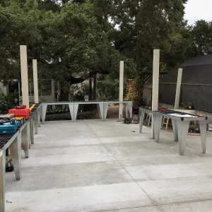 New tables, construction of new shade structure at the Garden Growers Nursery