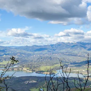 Lake Cachuma from midway up the trail, Tequepis Trail, Santa Barbara, California, Whittier Fire Survey - Mapping Recovery Project