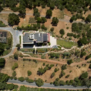 Aerial view of Pritzlaff Conservation Center and Island View Garden