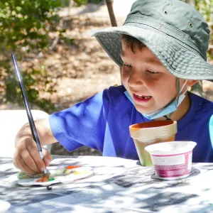 Acorn Adventurers Summer Camp, flower pot decorating activity