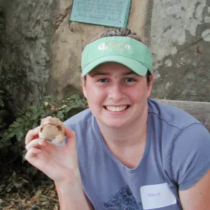 Great Garden Nature Night, Molly with wooden frog