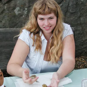 Great Garden Nature Night, Juliet Evans with amphibians