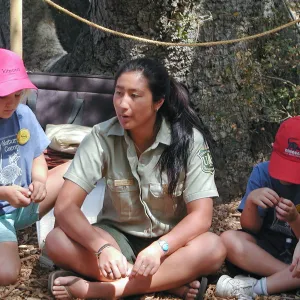 Summer Camp 2003, Sayo Costantino with campers