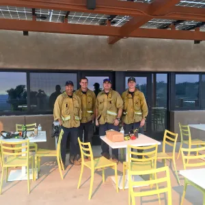 Firefighters from Ventura County Fire Department Station 51 at SBBG during the Thomas Fire