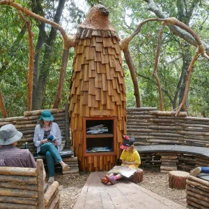 Acorn Adventurers Summer Camper at the Hawks Nest Casita 