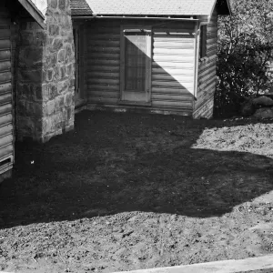 Cottage after being moved to new location south of Blaksley Library