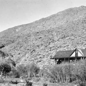 Palm Springs, wood frame house near hill