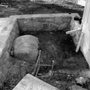 Patio and walls (under construction), Home Demonstration Garden