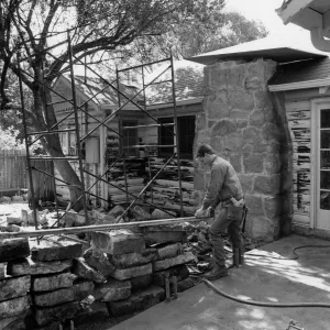 Cottage construction, before Home Demonstration display, 1980s