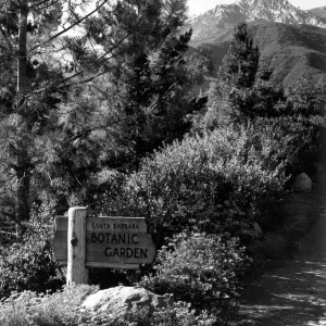 'Santa Barbara Botaic Garden' wood sign at Old Entrance to the Garden, © Josef Muench