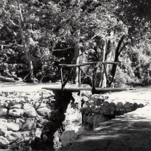 foot bridge over Mission Dam, before 1969