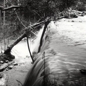 Mission Creek flooding over Mission Dam, Spring 1969