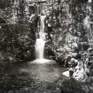 waterfall and Mission Creek pool below Old Mission Dam